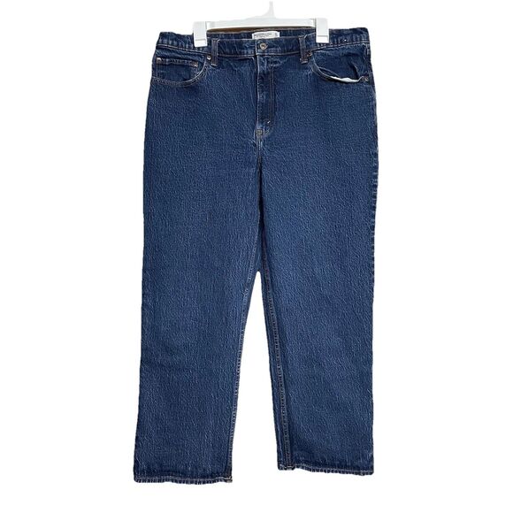 Abercrombie & Fitch High Rise Straight Jeans Sz 33 16 Blue Style 155D1435 - Picture 1 of 8